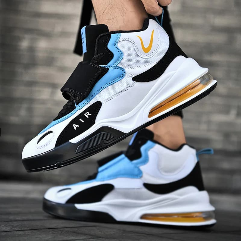Stivali da Basket con cuscino d'aria Palm da uomo di marca Basket Casual Mid-Top Sneakers sportive all'aperto di design alla moda scarpe da uomo di grandi dimensioni