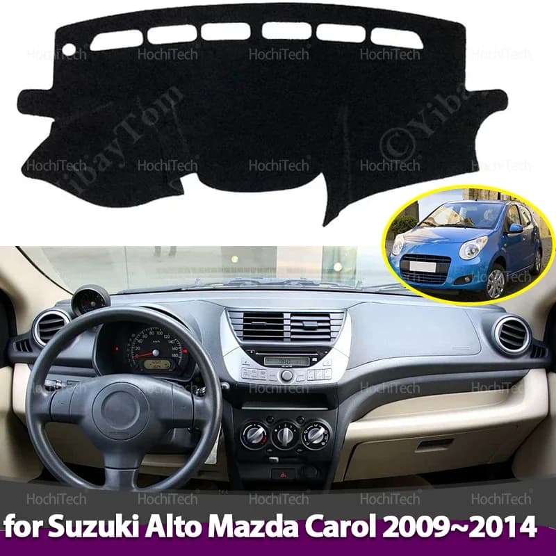Copertura del cruscotto dell'auto Evitare la luce Pad Tappeti anti-UV Tappetino antiscivolo Copertura del cruscotto per Suzuki Alto Mazda Carol HA25 HA35 2009 ~ 2014