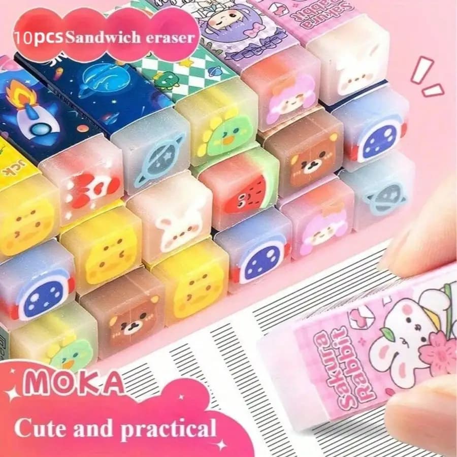 10pcs Sponge Play Doh Featuring designs of fruits flowers and animals seamless play dough can be cut by students and artists