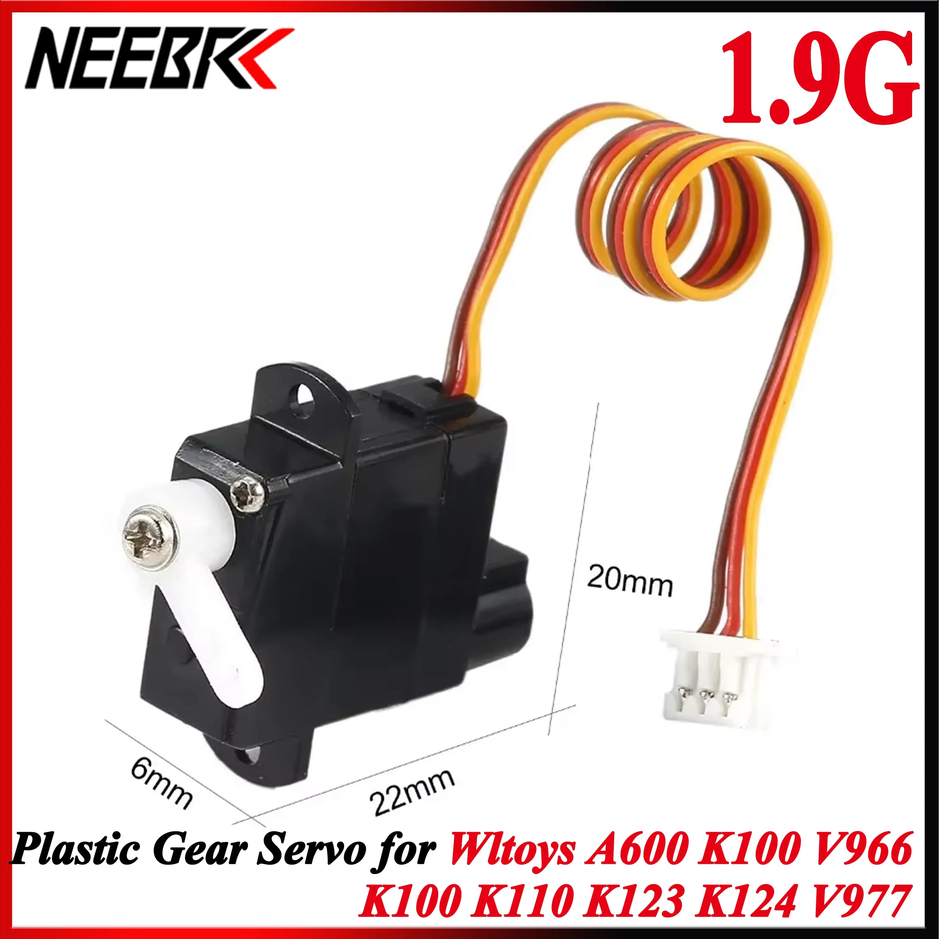 1.9g Micro Mini Servo per Wltoys A600 K100 K110 K123 K124 V977 V966 RC Aereo Elicottero Aereo FPV Drone Modello Giocattoli Parti