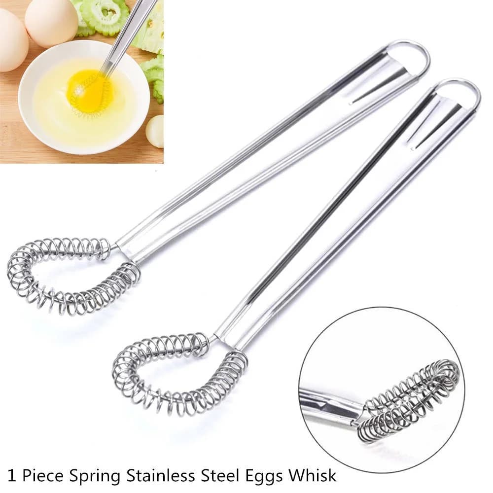 1 pz frusta manuale a molla in acciaio inossidabile frullino per le uova mini miscelatore per uova da cucina portatile