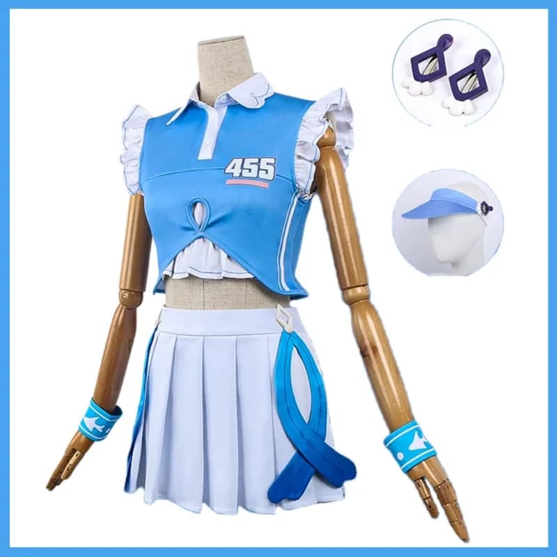 5;e,8\v,5/XqAnime Game Sangonomiya Kokomi Cosplay Costume Inazuma Watatsumi Island Cheerleaders Skirt Gym Outfit Wig Wf,5'h\8/m'