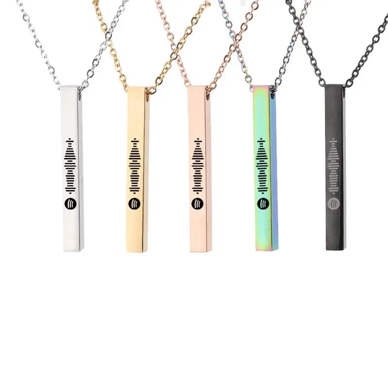 Necklace with Custom Spotify Code for Women and Men, Stainless Steel Necklace with Laser Engraving, Gift for Boys and Girls, Jewelry with Chain