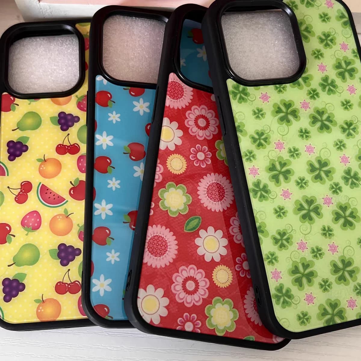 Korean Retro Colorful Fruit Flower Phone Case For iPhone 17 Air 16 15 14 13 12 11 Pro Max 8 7 Plus XR XS Max y2kAnti-Drop Cover