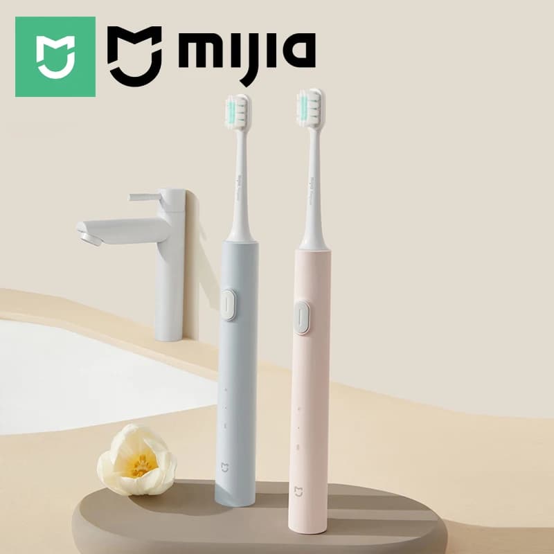 Sonic electric toothbrush MIJIA T200/T200C, USB‐C battery for 25 days, IPX7 waterproof, 2 modes, 2 heads, white toothbrush