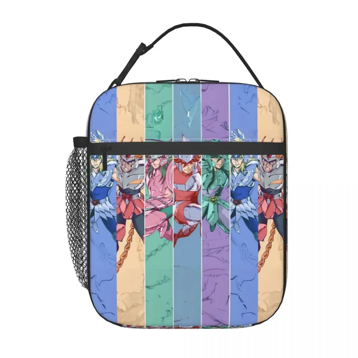 Custom Saintes Seiya Anime Manga Insulated Lunch Bag for Women Thermal Cooler Bento Box Work School Travel Portable Tote Bags