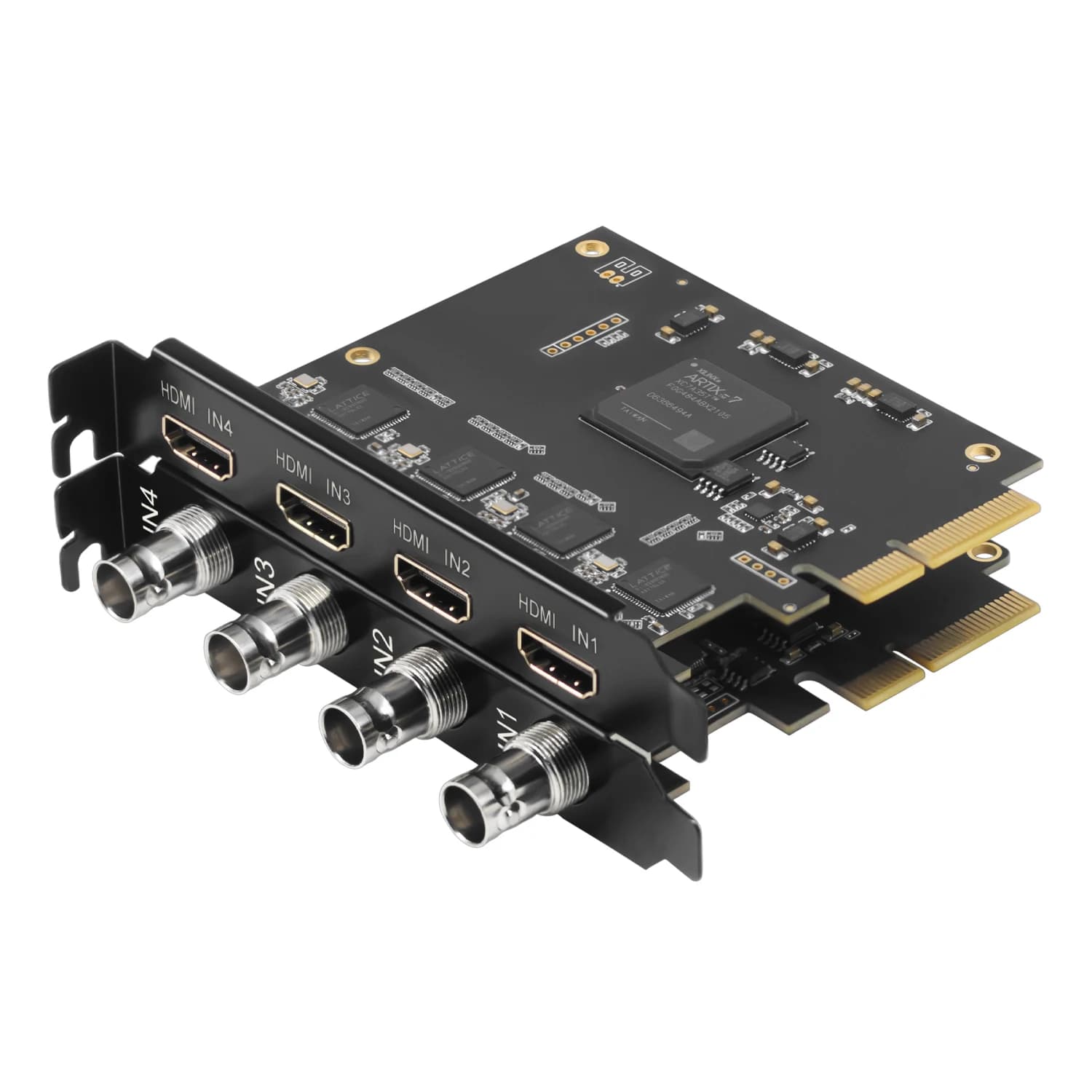 UNISHEEN Scheda di Acquisizione Video HD 1080p a 4 Canali 60FPS Quad HDMI/SDI a PCI Express per OBS Vmix Wirecast Streaming Broadcast