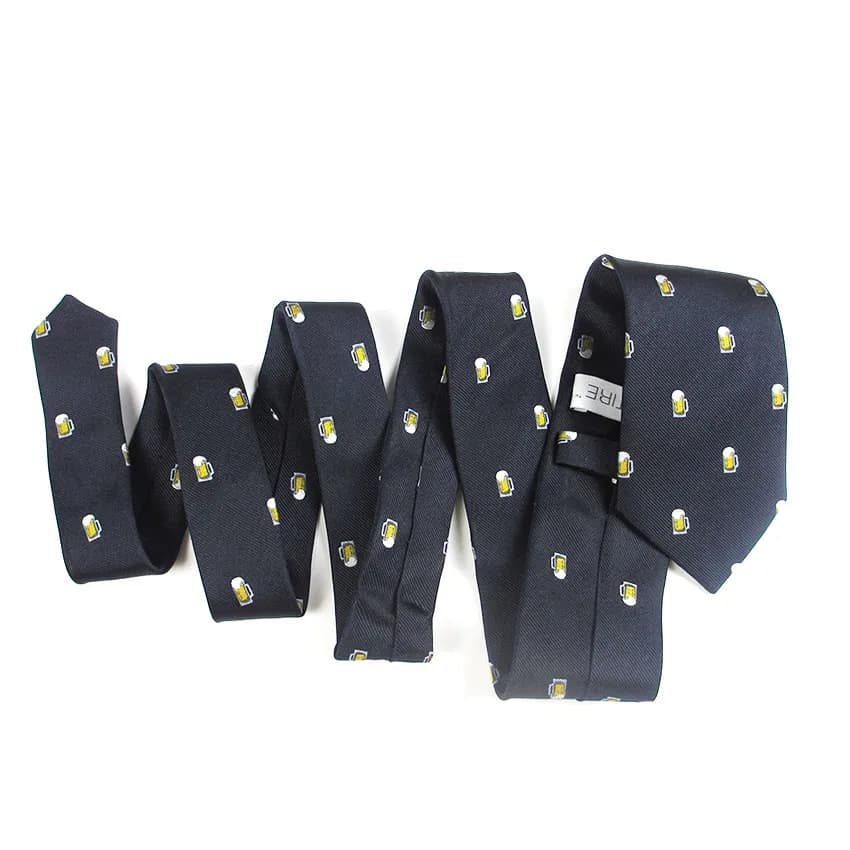 Cravatta per uomo Boccale di birra Cravatte divertenti Abito formale Regalo Camicia da sposa Cravatta Party Fashion Brand Design Skinny 8Cm Business Club