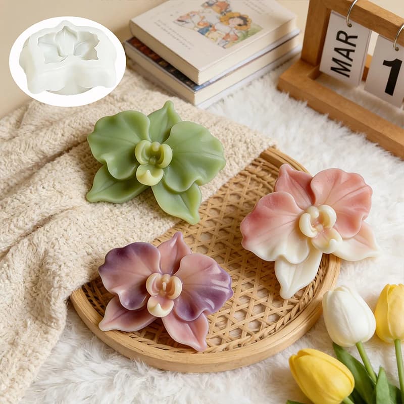 Stampo in Silicone a Forma di Orchidea Farfalla per Candele, Resina, Gesso, Cemento, Sapone, Cioccolato, Torte, Regalo di San Valentino
