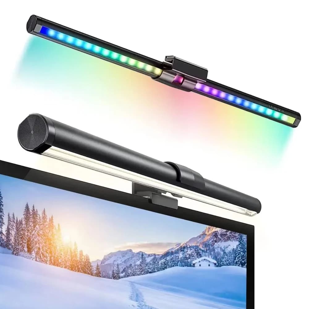 Barra luminosa per monitor, barra luminosa per schermo, lampada da scrivania per PC, luce per la cura degli occhi, temperatura di colore regolabile, retroilluminazione, alimentata tramite USB per ufficio