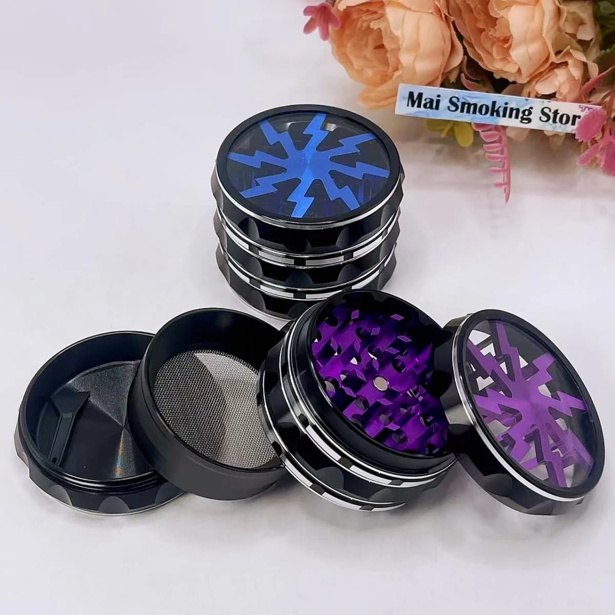 2.5 pollici Flash Herb Grinder Metallo Alluminio Manuale Sale Spezie Mulino Pepe Malta Tabacco Erba grezza Smerigliatrice Sigaretta Fumatori Strumento