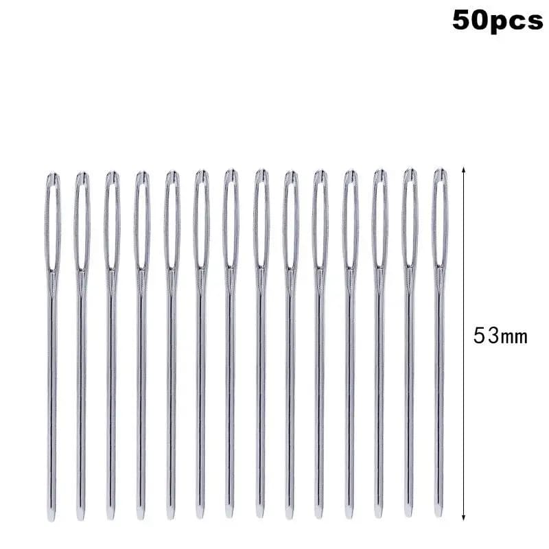 50Pcs Large Eye Blunt Sewing Needles 53mm Stainless Steel Hand Embroidery Knitting Leather Craft Needlework Tools