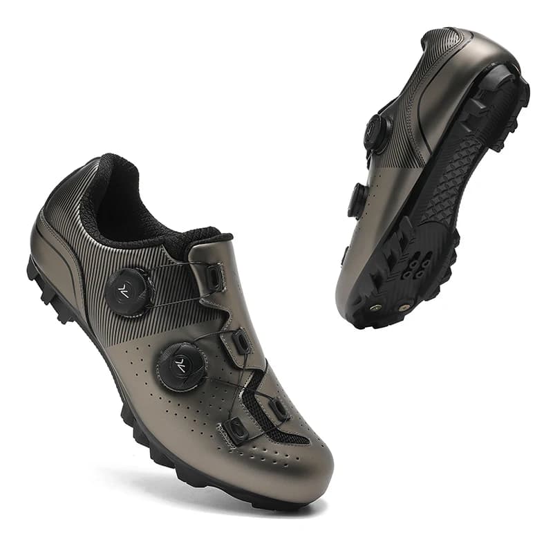Scarpe da Ciclismo MTB 2026 A5 in Pelle con Chiusura Automatica per Uomo e Donna, per Bici da Strada e Mountain Bike