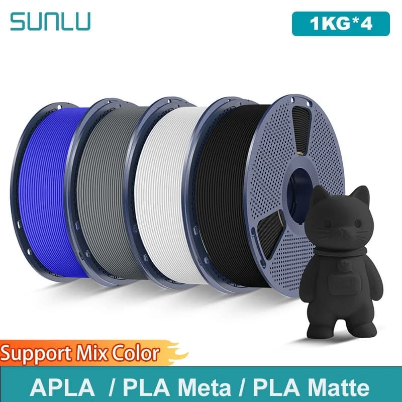 Filament SUNLU 4KG 3D Anti-String PLA/PLA Meta/PLA Opaco 1.75mm 1KG/Rotolo, 3D Printer Filament Ordained