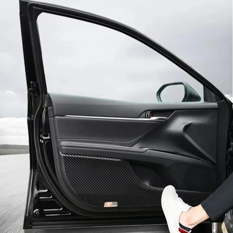 4Pcs Leather Car Interior Door Mat Anti-kick Pad Sticker Decoration Accessories For Toyota RAV4 2020 2021 2022 2023