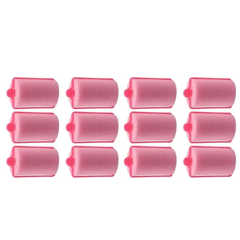 B02C-24Pcs Dark pink soft sponge bigodini for hairstyles, hairdressing tool