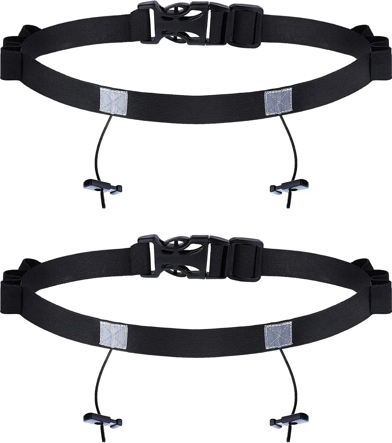 2 Pack Race Number Belt with 6 Gel Loops for Running Cycling Marathon Triathlon Adjustable Elastic