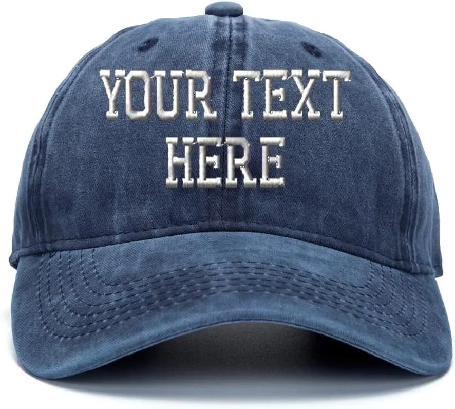Custom Embroidered Baseball Hat Adjustable Cowboy Cap with Personalized Text Design