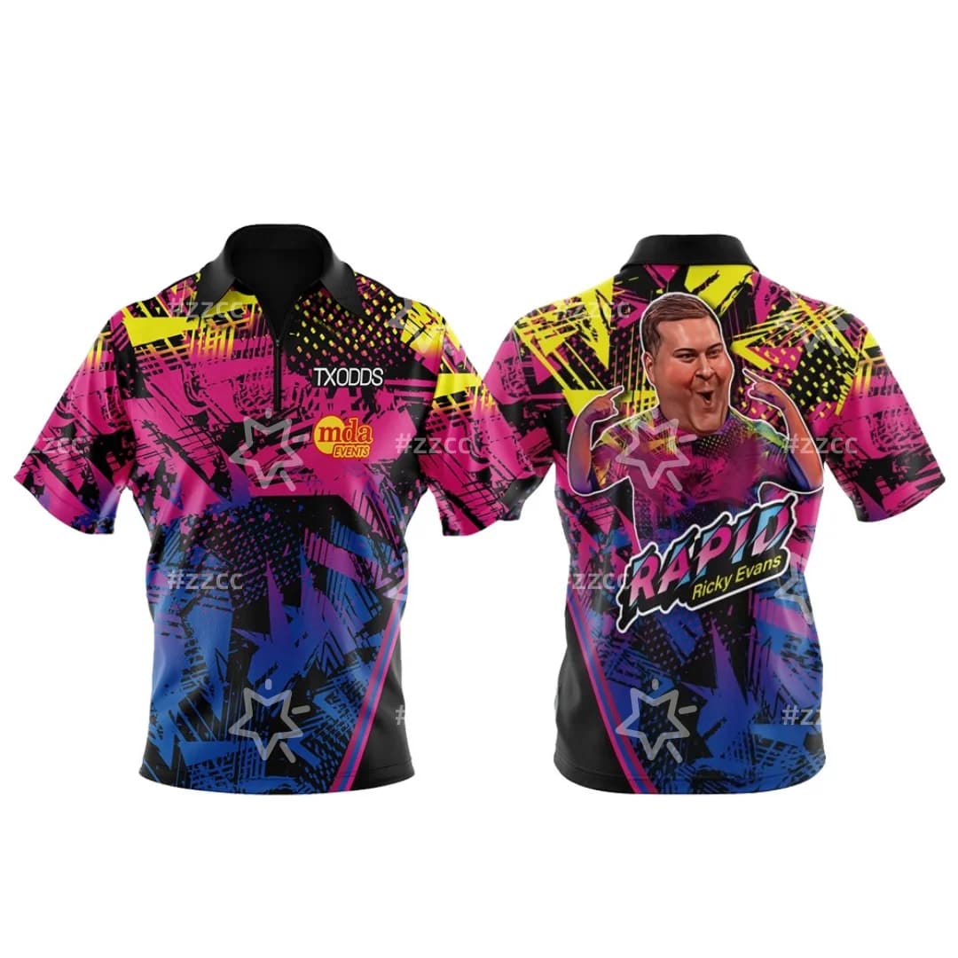 Maglietta Replica Firmata Ricky Evans, Polo da Freccette, T-Shirt Sportiva a Rapida Asciugatura per Uomo, Abbigliamento per Bambini, Maglietta Y2k per Donna