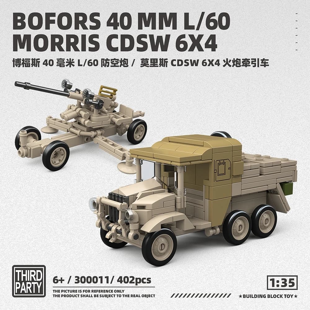 BOFORS 40MM L/60MORRIS CDSW 6X4 Ww2 Carro Armato Militare Building Blocks Collezione di Mattoni Modello Giocattoli Educativi per I Regali Di Natale