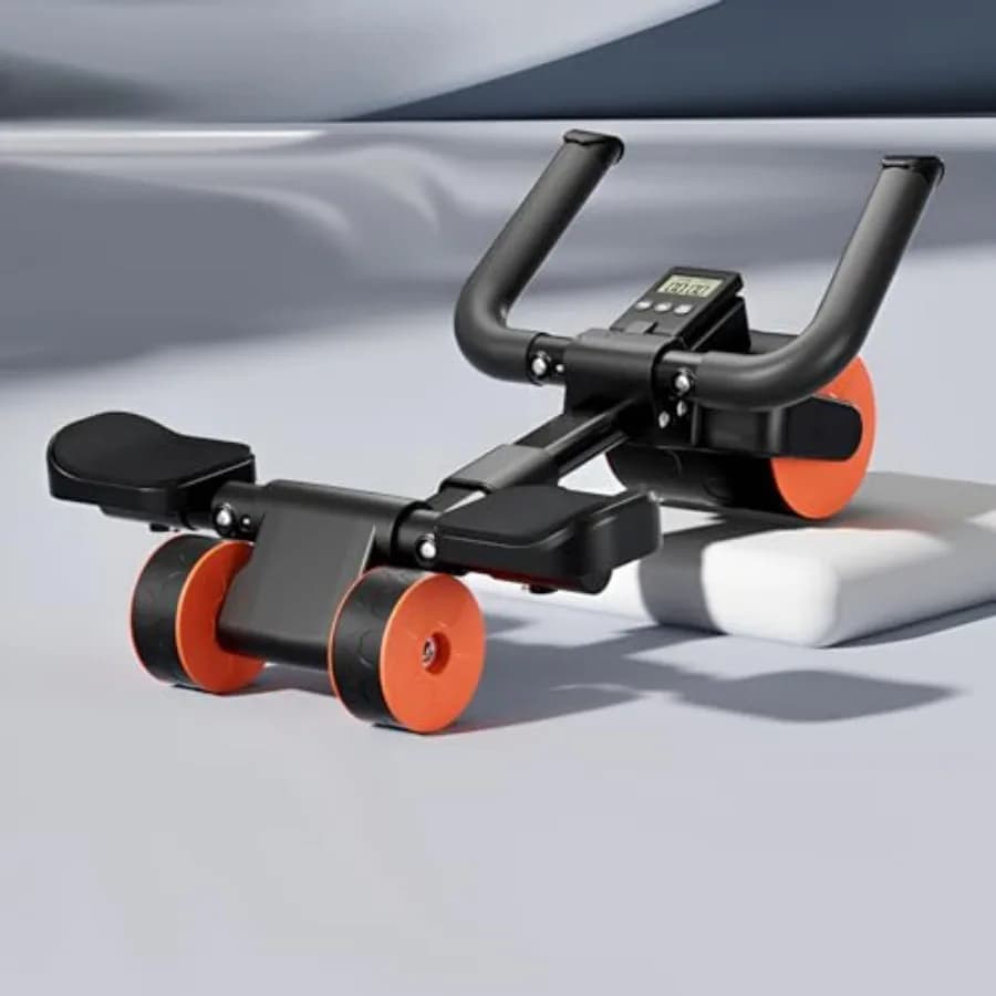New 2024 Abdominal Roller with Elbow Support, Adjustable and Automatic Rebound, for Core and Fitness Training