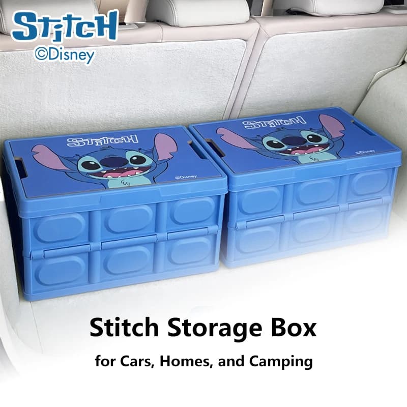 Scatola portaoggetti pieghevole per bagagliaio auto Stitch - Organizer per campeggio, casa e supermercato - Soluzione salvaspazio