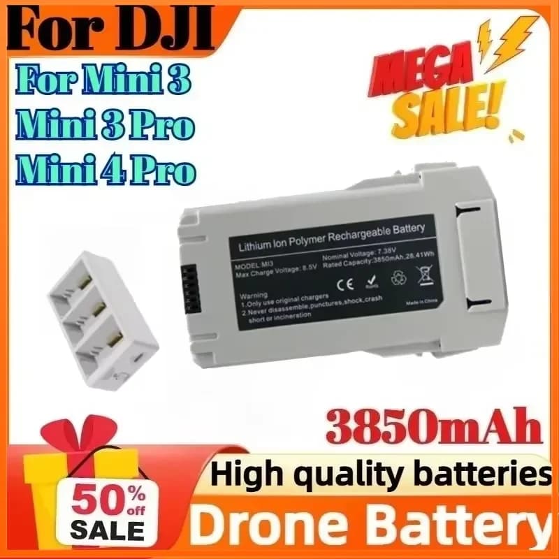 Batteria da 3850mAh con Autonomia di Volo di 45 Minuti per DJI Mini 4 Pro, Compatibile con Mini 3/Mini 3 Pro, Accessori per Droni