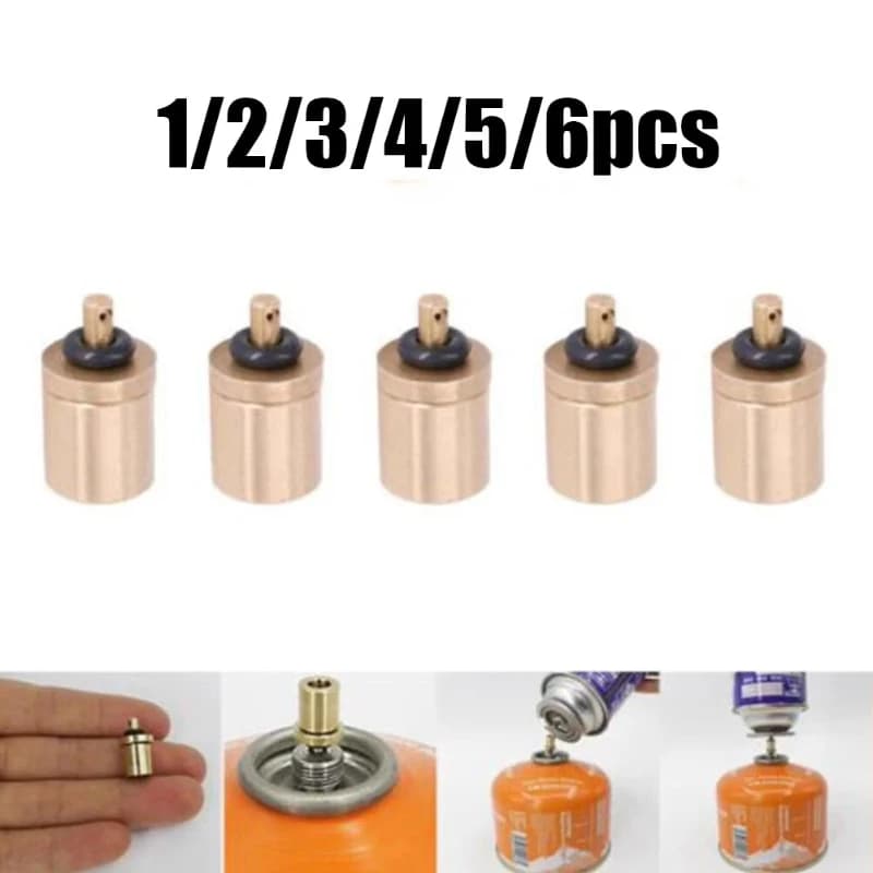Adattatore per Ricarica Serbatoio Gas 1/6 Pezzi per Fornello da Campeggio Esterno, Accessori Bruciatore Gas, Adattatore Fornello, Testa Convertitore Gas