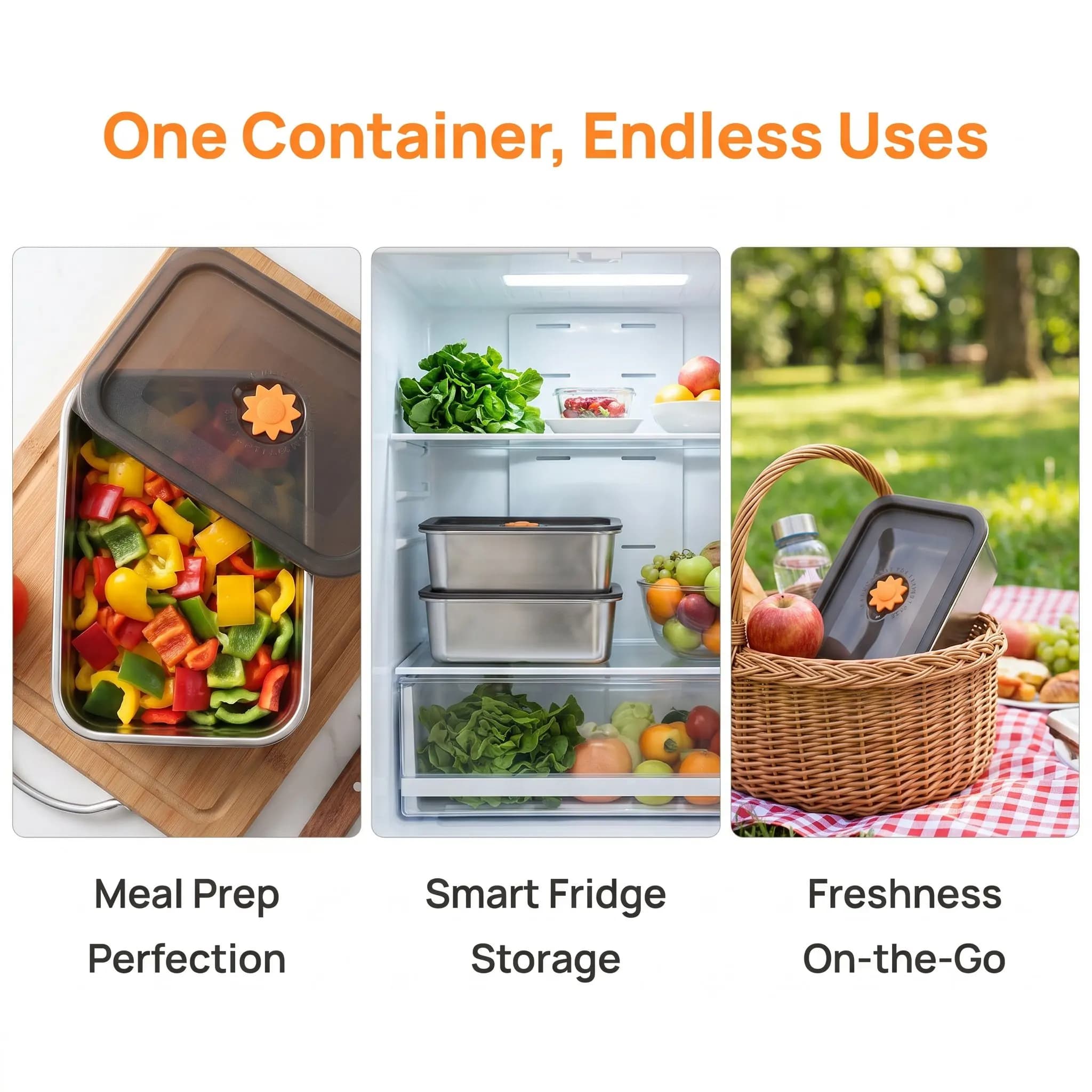 Airtight Stainless Steel Container Food Containers Butter Keeper With Lid Storage Lids Ice Cream Freezer Safe