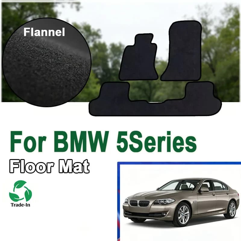 Flannel "Car Floor Mats Carpet Rugs For BMW 5Series Standard(F10)2011-Present Anti-slip Stylish Odorless Flame retardant