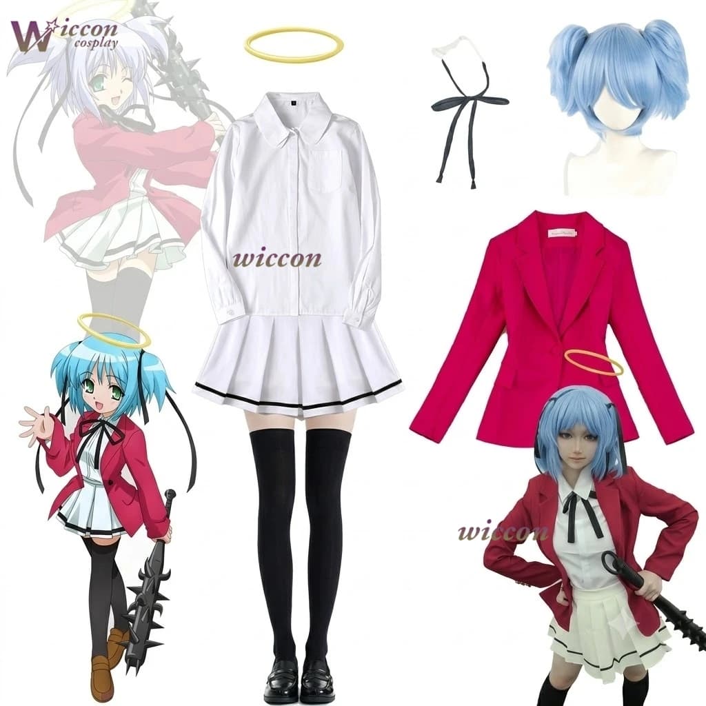 Bludgeoning Angel Dokuro chan Cosplay Costume Uniforms Women 2026 Anime Dokuro Mitsukai Clothes wig Halloween Coat Wig