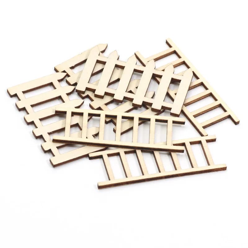 Mini Wooden Ladder Toy House Decoration DIY Gardening Potted Plant Landscaping Decorative Item for Doll House Succulent Scenes