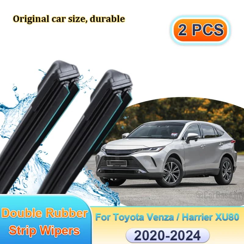 Spazzole tergicristallo anteriori a doppia gomma per Toyota Venza Harrier 2020-2024 XU80, accessori per la pulizia dei finestrini