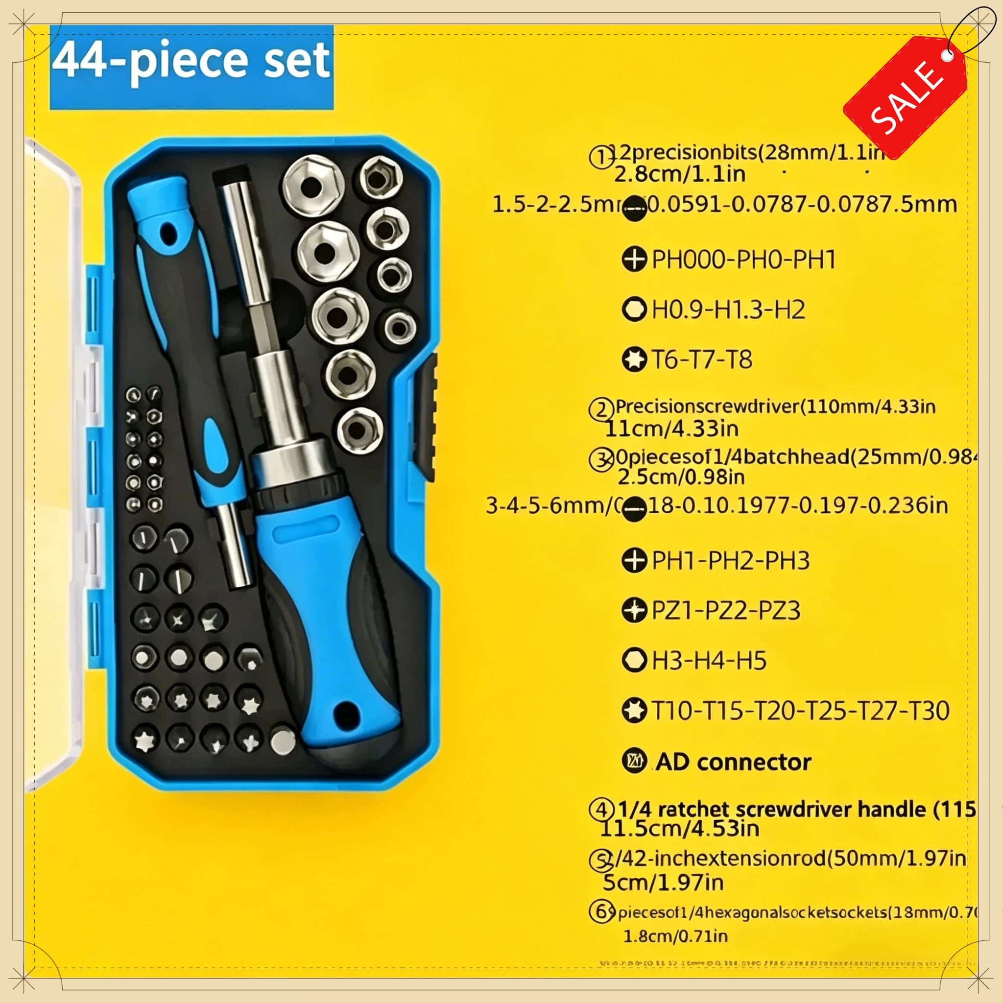Set di Cacciaviti di Precisione 44 in 1, Kit Portatile Multifunzionale per Manutenzione e Riparazione Domestica