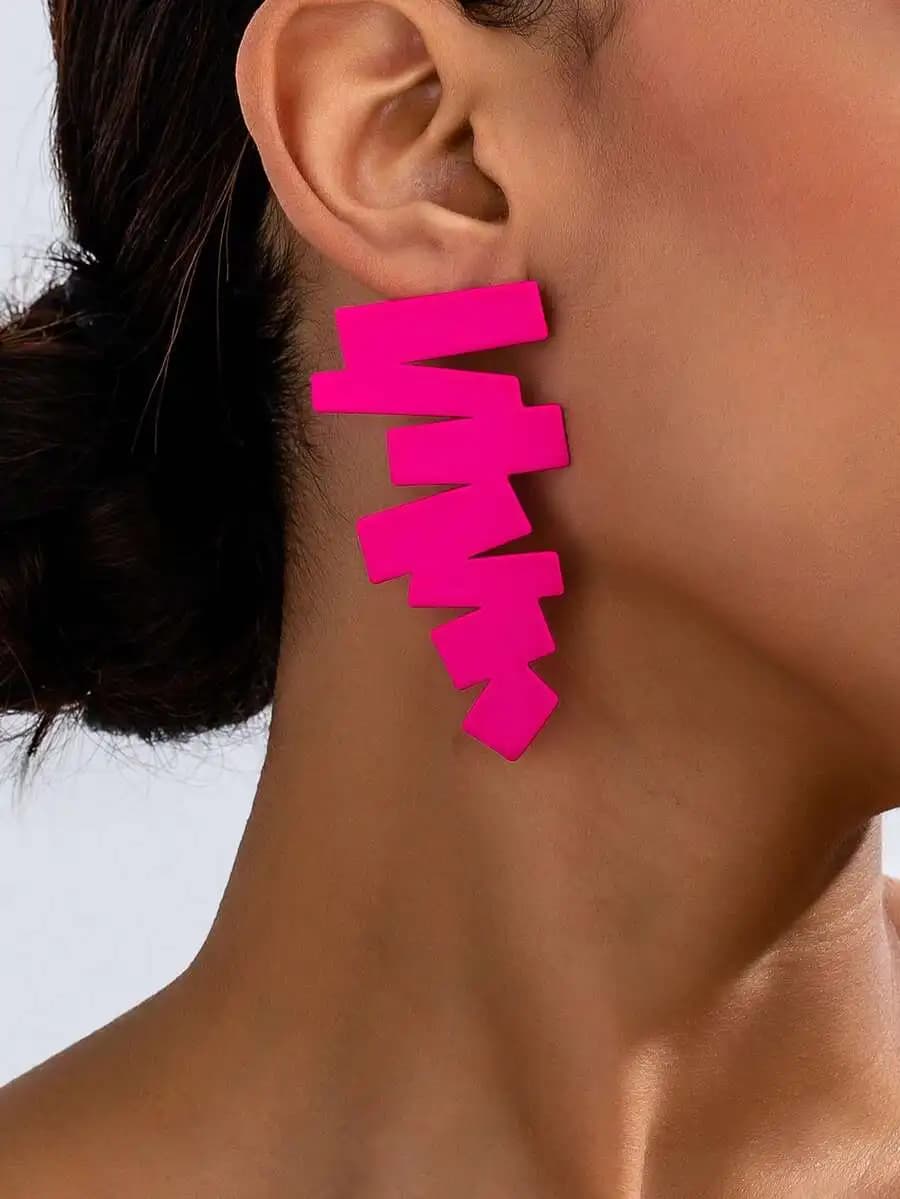 Asymmetrical geometric retro exaggerated stud earrings for women – one pair