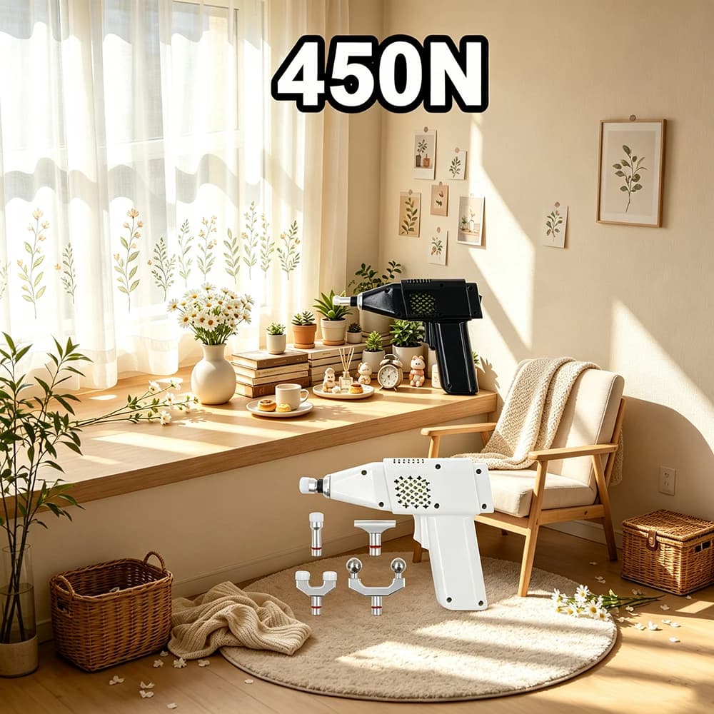 Chiropractic Therapy Instrument 450N Adjustable Activation Therapy Electric Correction Gun Cervical Massager 3 Level 4 Heads