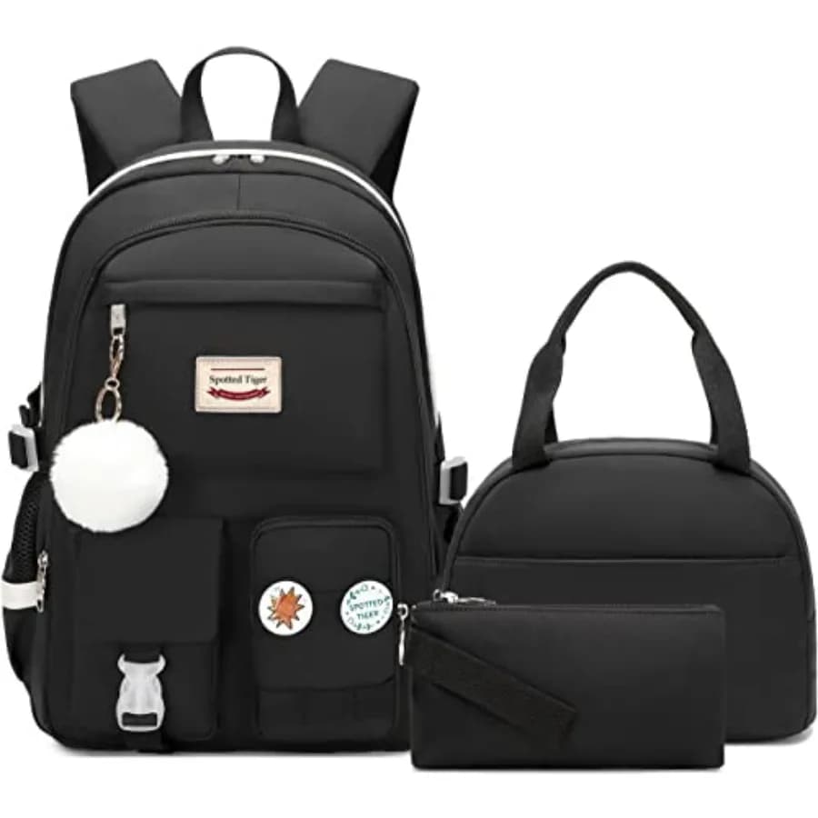 Zaino scolastico per ragazze con borsa per il pranzo, set di zaini anime, zaino scolastico kawaii per ragazze adolescenti