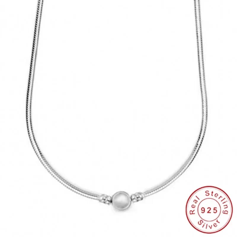 Vendita calda originale collana in argento sterling 925 con chiusura a barilotto a sfera collana a catena a forma di serpente per la creazione di gioielli fai da te con perline di moda