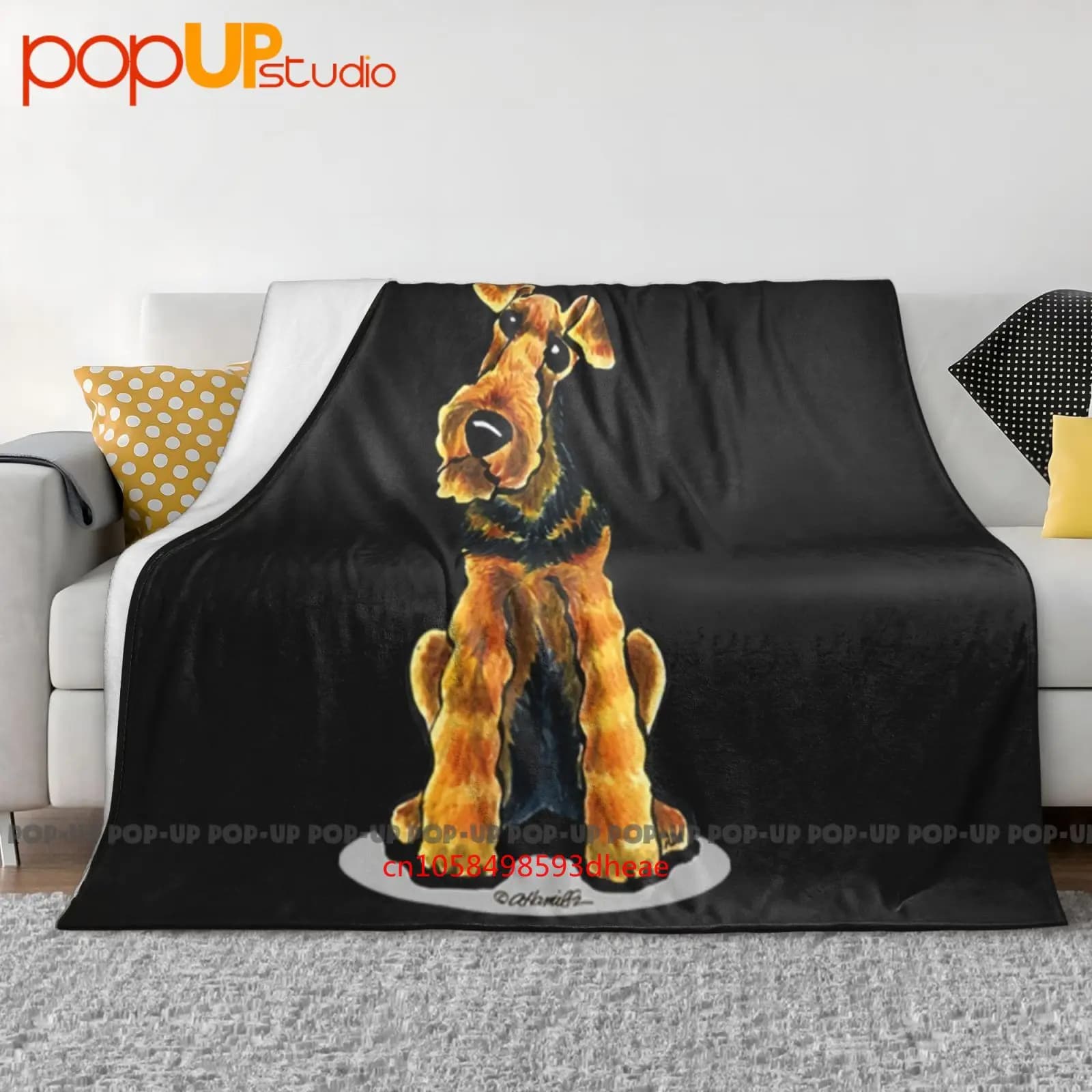 Copridivano invernale con coperta ultra morbida Welsh Terrier