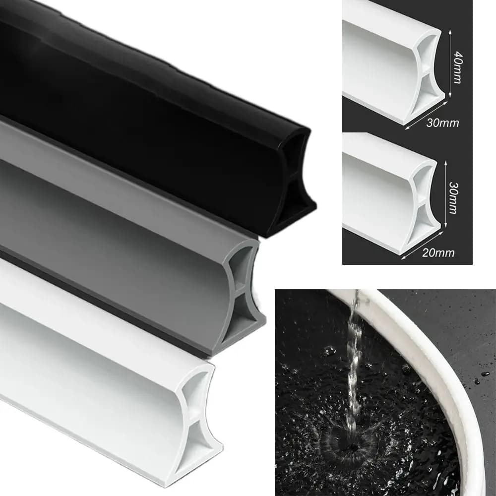 Striscia di ritenzione dell'acqua del tappo dell'acqua pieghevole in silicone per barriera dell'acqua della doccia da 50 cm per barriera diga di soglia della porta del bagno