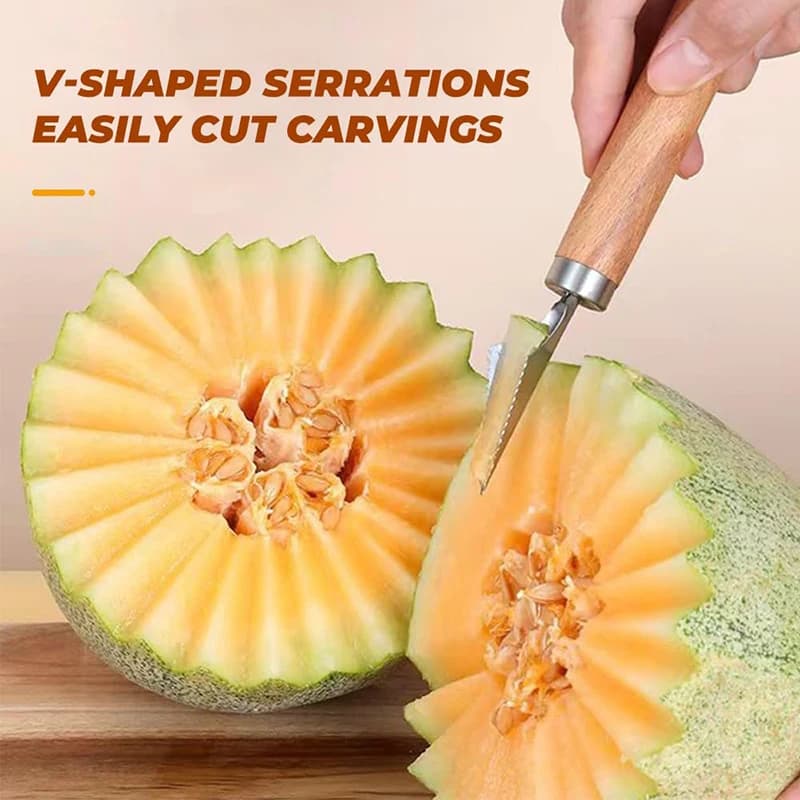 1 piece of watermelon cutter and fruit slicer in stainless steel - Fruit cutter knife 3 in 1 for home kitchen melon