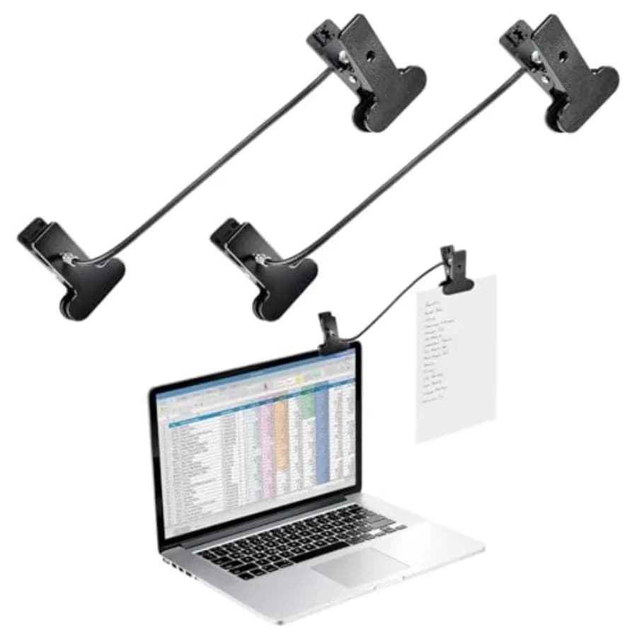 2 Pezzi Portadocumenti in Carta, Mini Clip per Documenti, Supporto per Laptop e Monitor, Piccolo Supporto per Documenti da Scrivania