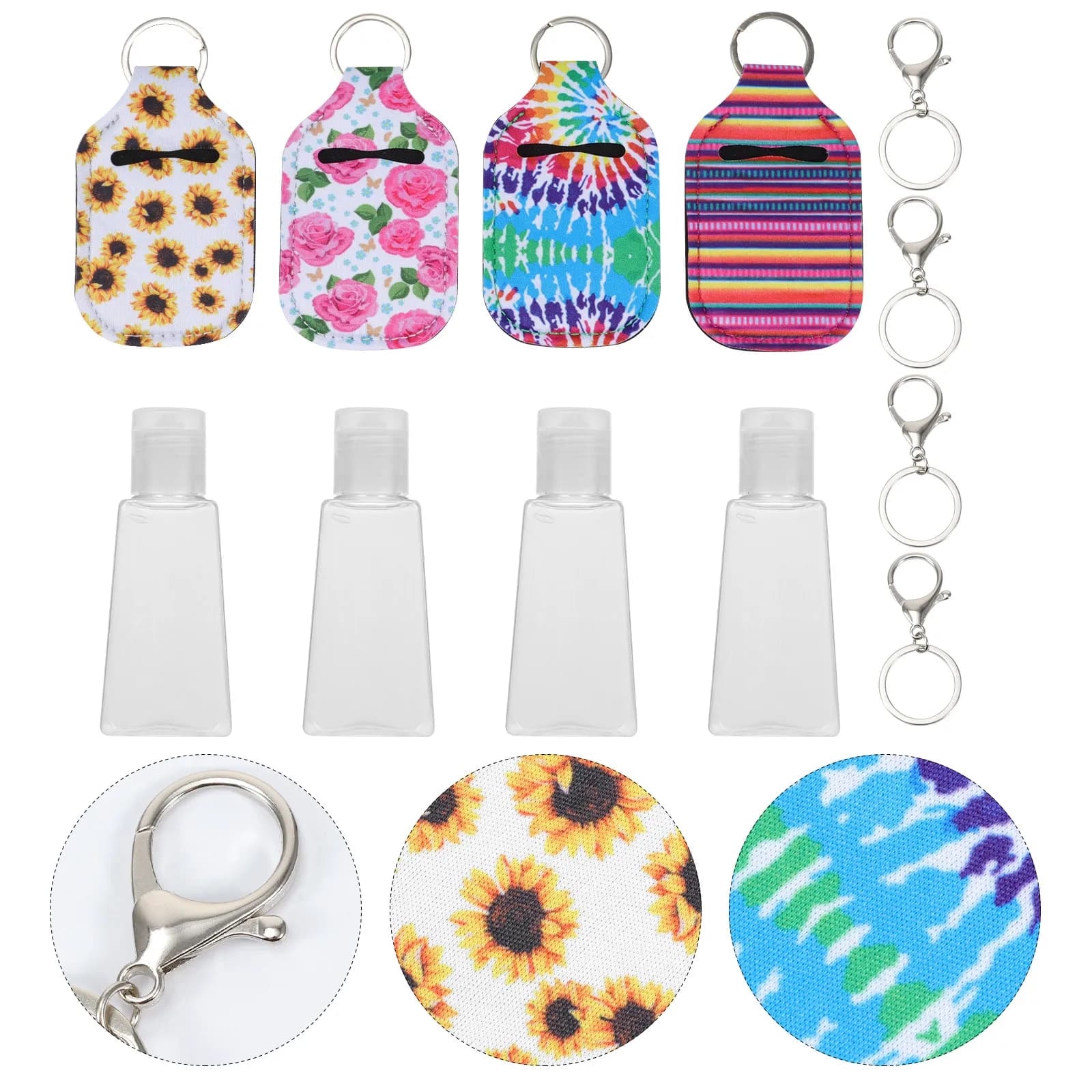 1 set H Bottles 30ml Trapezoidal Containers Neoprene Covers Travel Size Shampoo Soap Dispenser Mini Toiletries Lobster