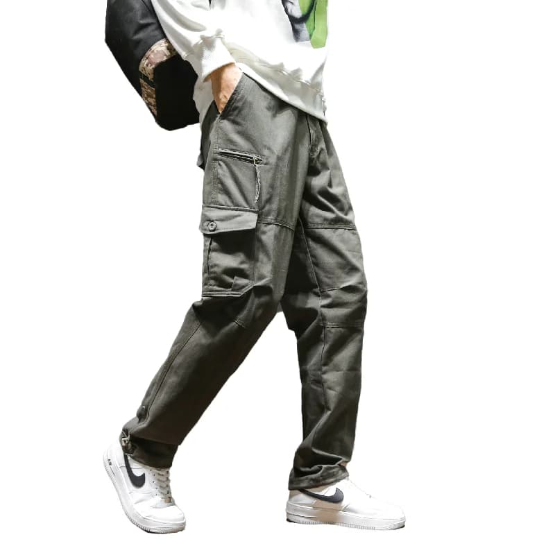 Men's 100% Cotton Cargo Pants All Seasons Trendy Breathable Wear Resistant Trousers Simple Versatile Multiple Colors Available