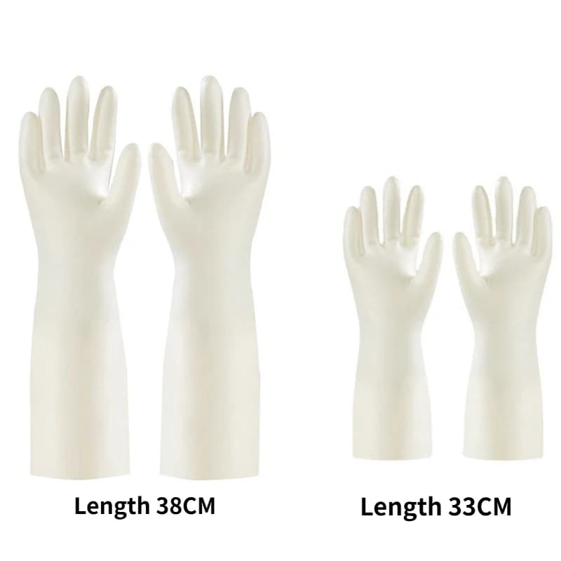 Guanti in Nitrile Bianchi Estesi 33CM 38CM, Resistenti all'Olio e all'Abrasione, Durevoli per Lavori in Auto, Cucina, Lavaggio e Pulizie Domestiche