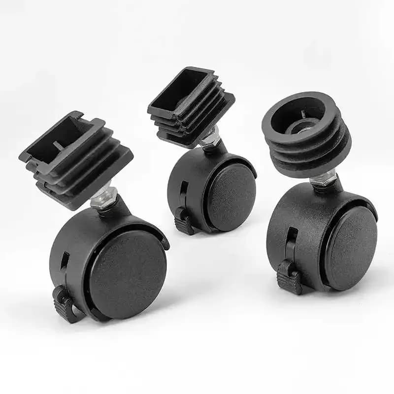 Pattino Regolabile in Plastica per Piedini, Freni, Tubi Quadrati e Rotondi, Cuscinetto Scorrevole per Ruote, Protezione Antiurto per Gambe di Mobili 20-50mm
