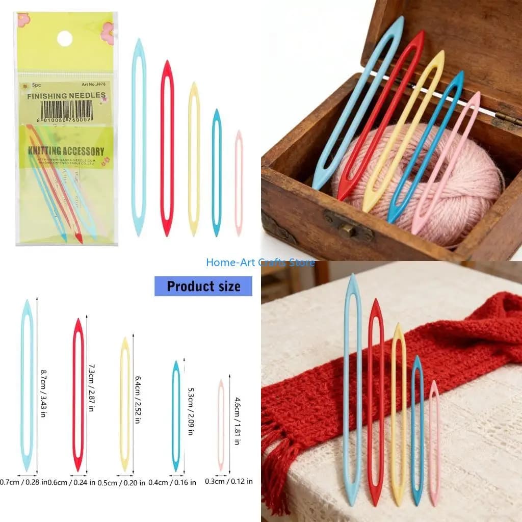 Y3NA 10Pieces Plastic Yarn Needle For Knitting And Sewing With Fish Design Crochet Project Threading Accessories