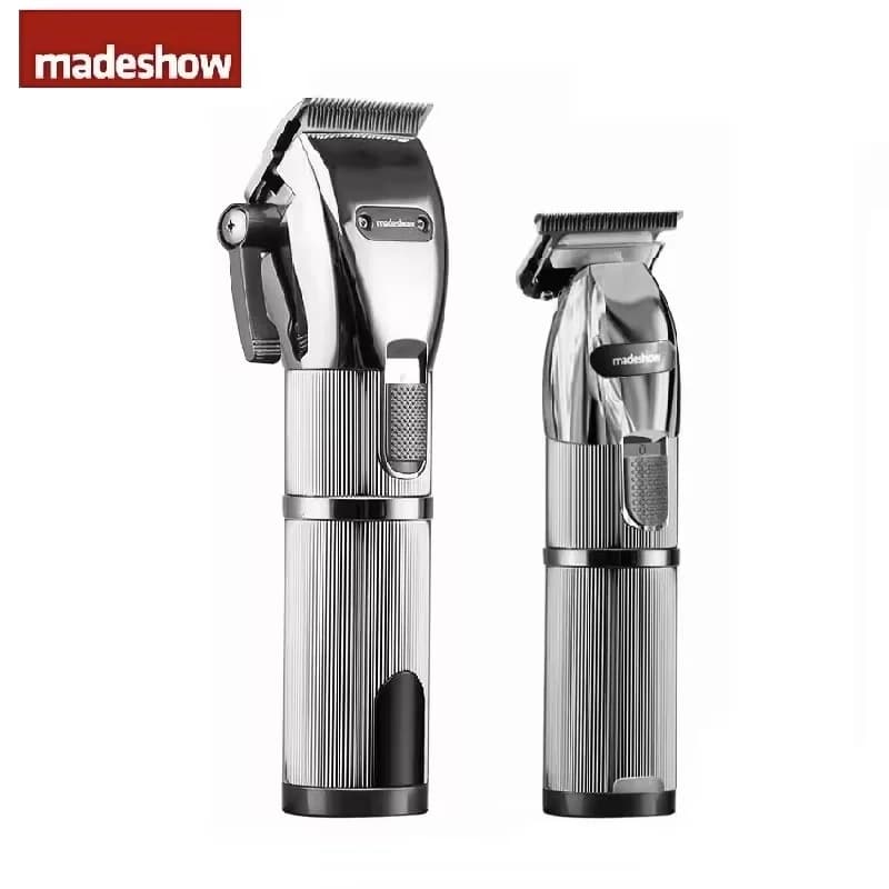 Madeshow m5f+M6 set tagliacapelli professionale da uomo, tagliacapelli da barbiere senza fili, kit completi per tagliare i capelli con 10 protezioni sbiadite