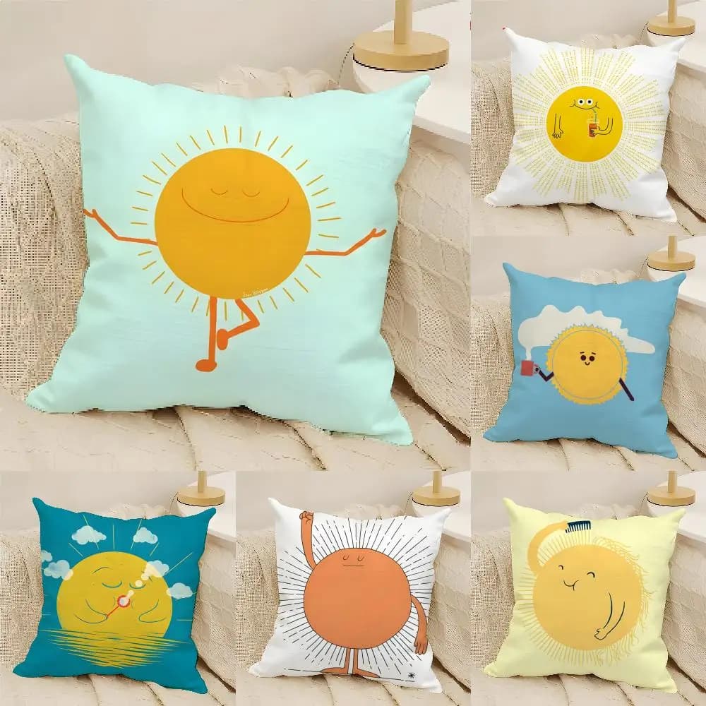 Fodere per cuscini con motivi scolastici per bambini, in lino naturale, stampa fronte-retro, per divano, decorazioni per la casa