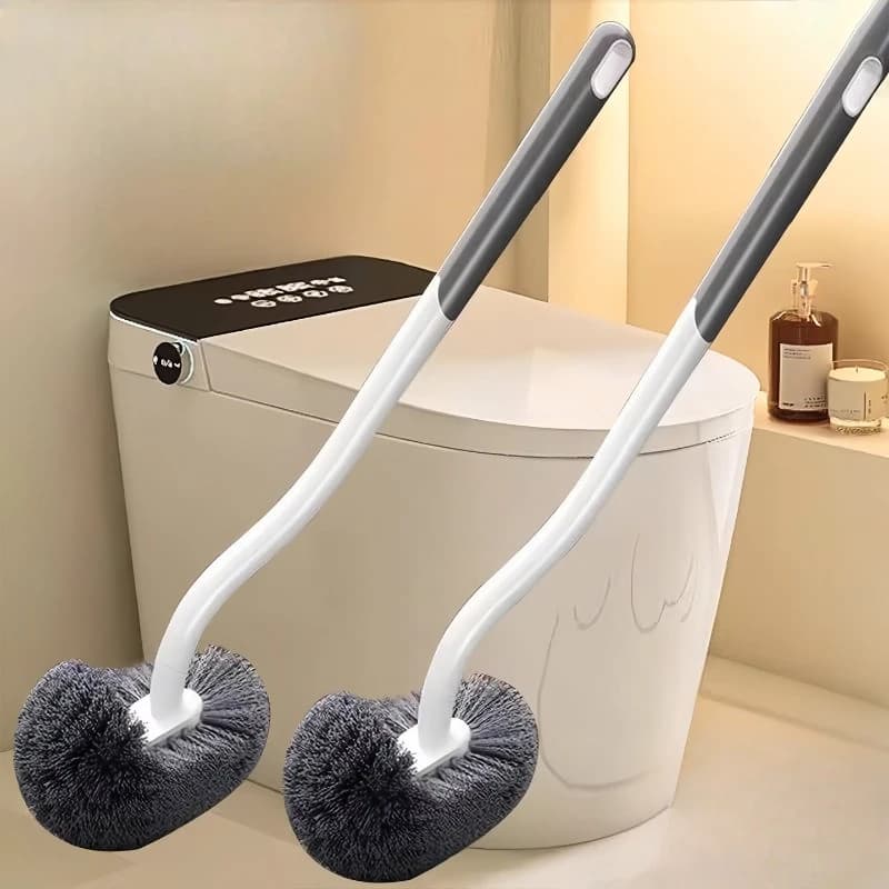 Spazzola per WC curva con manico lungo | Strumento flessibile per la pulizia profonda del bagno | Detergente per WC a setole dure, essenziale per l'igiene